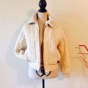 Timberland wool leather bomber jacket small rare